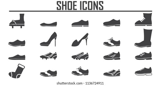 conjunto de ícones de sapatos 