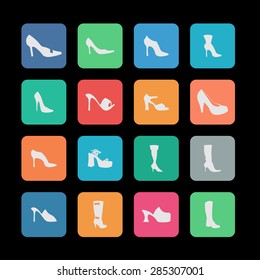 shoes icon set