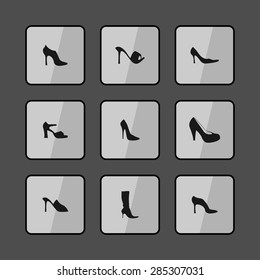 shoes icon set