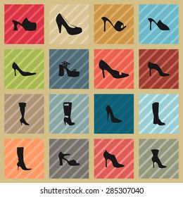 shoes icon set