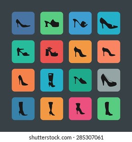 shoes icon set