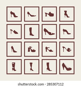 shoes icon set