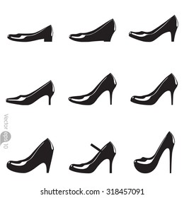 shoes icon set