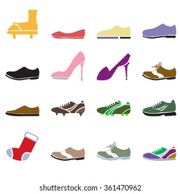 shoes icon set