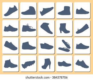 shoes icon set