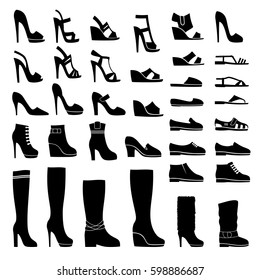 Shoes icon set