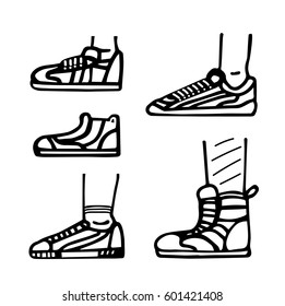 Shoes icon set
