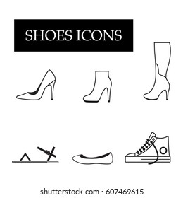 Shoes icon set