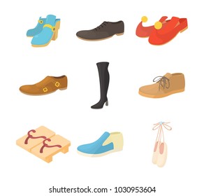 Shoes icon set. Cartoon set of shoes vector icons for web design isolated on white background