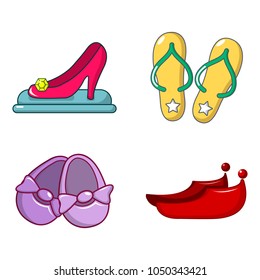 Shoes icon set. Cartoon set of shoes vector icons for web design isolated on white background