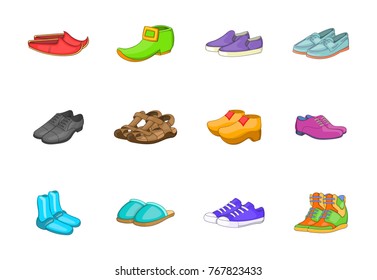 Shoes icon set. Cartoon set of shoes vector icons for your web design isolated on white background