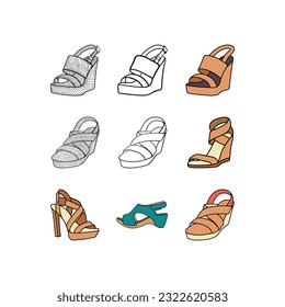 Shoes icon set design template, element graphic illustration design logo, logo for your company and etc.