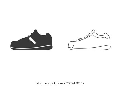 Shoes icon set in flat style. Vector