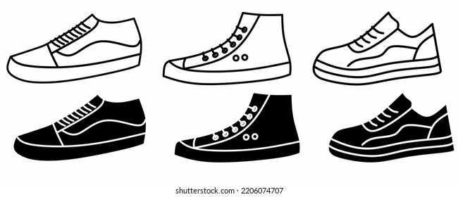 shoes icon set isolated on white background
