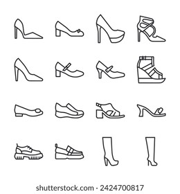 Shoes icon set isolated on white