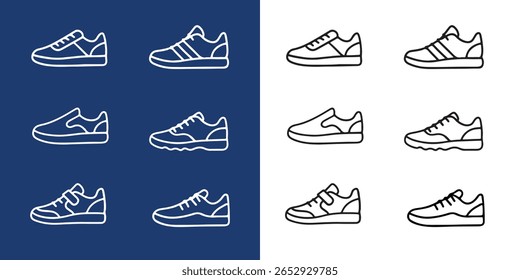 Conjunto de iconos de zapatos Zapatillas de deporte Vector