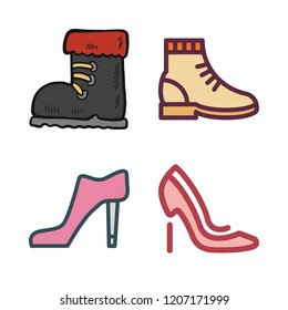 shoes icon set. vector set about high heels, shoe, boot and high heel icons set.