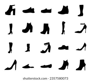 Schuhe Symbol Set. Vektorgrafik 