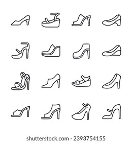 Shoes Icon Set, Vektorgrafik