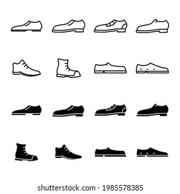 Shoes Icon Set Vector Sign And Symbols On Trendy Design.