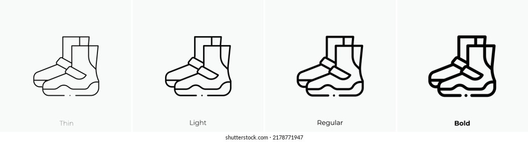 shoes icon. Thin, Light Regular And Bold style design isolated on white background