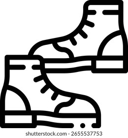 Icono de zapatos. Diseño De Estilo Lineal Delgado Aislado Sobre Fondo Blanco