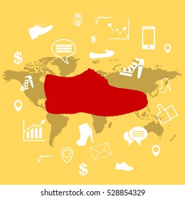Shoes icon. Vector flat illustration