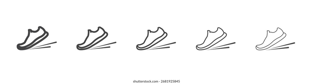 Sapatos Ícone vetor contorno conjunto sinal de ilustração