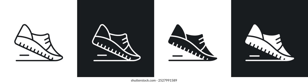 Shoes icon vector icon set black filled and outlined style.