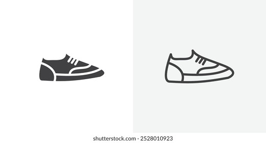 Shoes icon vector icon set in black and white color.