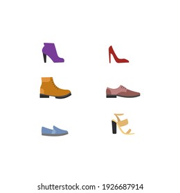 Shoes Icons For Different Seasons For Men And Women, With Heels And Flat Soles, For Websites And Messengers