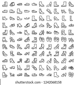 Shoes icons. Icons men and women fashion shoes.