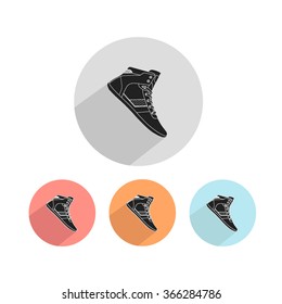 shoes icons with shadow. vector