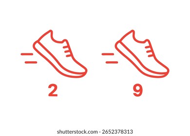 Shoes icons vector pack in black and blue colors