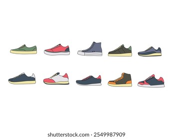 Conjunto de Elementos de Design para Ilustração de Sapatos