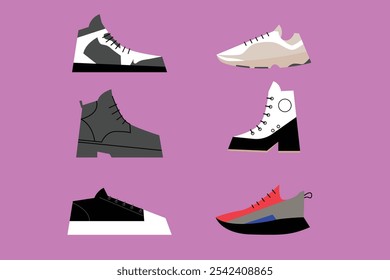 Ilustración de zapatos de diseño plano para su cartel de diseño