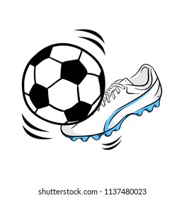 Shoes illustration football soccer kick ball