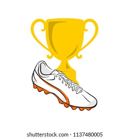 Shoes illustration football soccer trophy