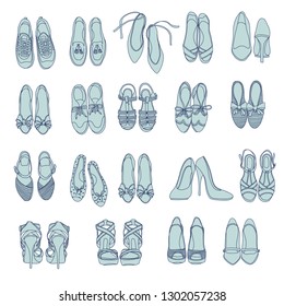 Shoes illustration of the woman,