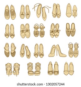 Shoes illustration of the woman,