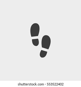 Shoes imprint icon in a flat design in black color. Vector illustration eps10