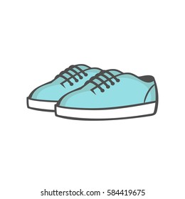 Shoes. Island Paradise color sneakers on a white background. Vector illustration
