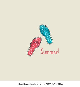 Shoes isolated on white. Summer illustration.