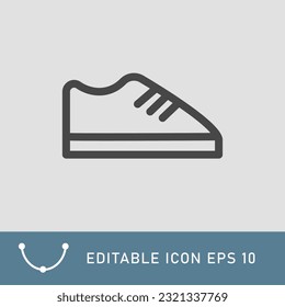 shoes for jogging editable stroke, logo, flat vector icon for apps and websites. Editable File EPS10