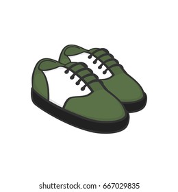 Shoes. Kale color sneakers on a white background. Vector illustration