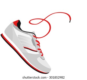 shoes with a lace. vector illustration