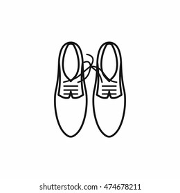 Shoes with laces tied together icon in outline style on a white background