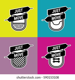 shoes with laces vector stickers set