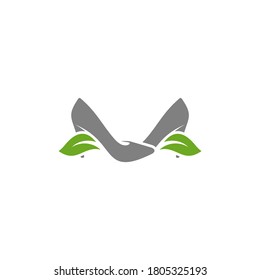 Shoes with Leaf logo design concept vector template, Icon symbol, Design creative