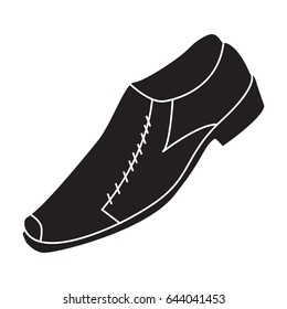shoes leather icon flat black